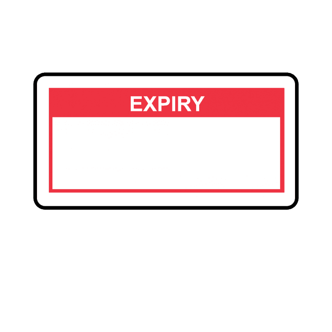 Expiry Labels in Red