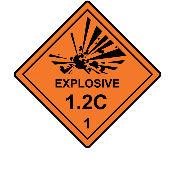 Explosive 1.2C 1 Labels - Hazard Warning Diamonds