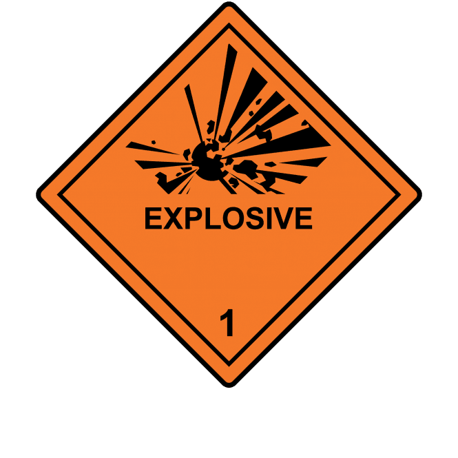 Explosive 1 Labels - Hazard Warning Diamonds