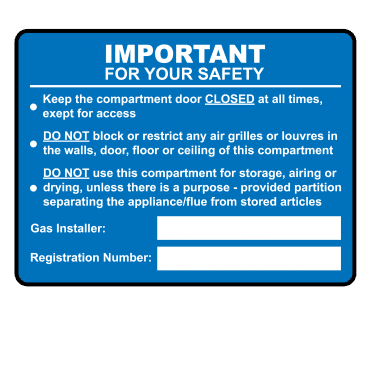Extra Large Important Gas Safety Labels