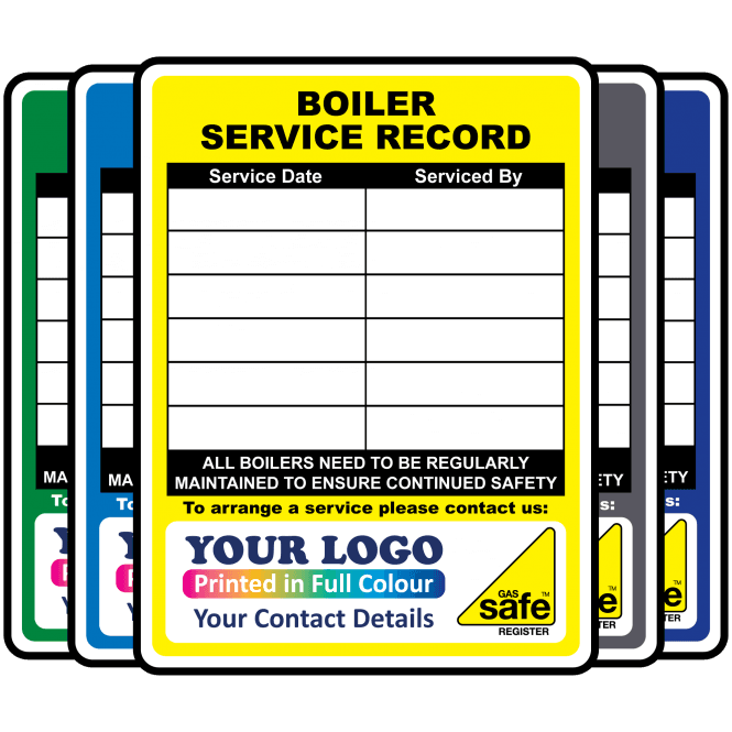 Extra Large Personalised Boiler Service Record Labels - Design 1