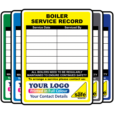 Extra Large Personalised Boiler Service Record Labels - Design 1
