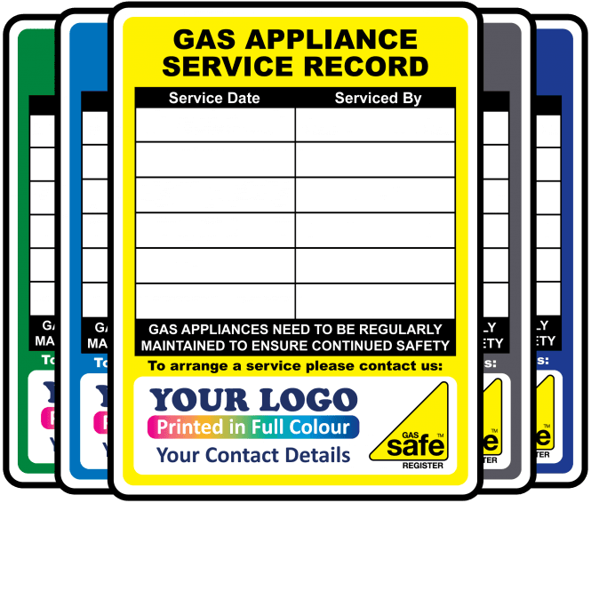 Extra Large Personalised Gas Appliance Service Record Labels - Design 1