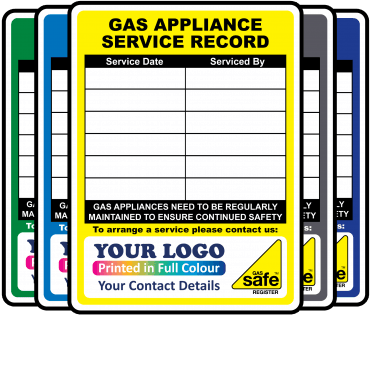Extra Large Personalised Gas Appliance Service Record Labels - Design 1