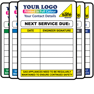 Extra Large Personalised Gas Appliance Service Record Labels - Design 2
