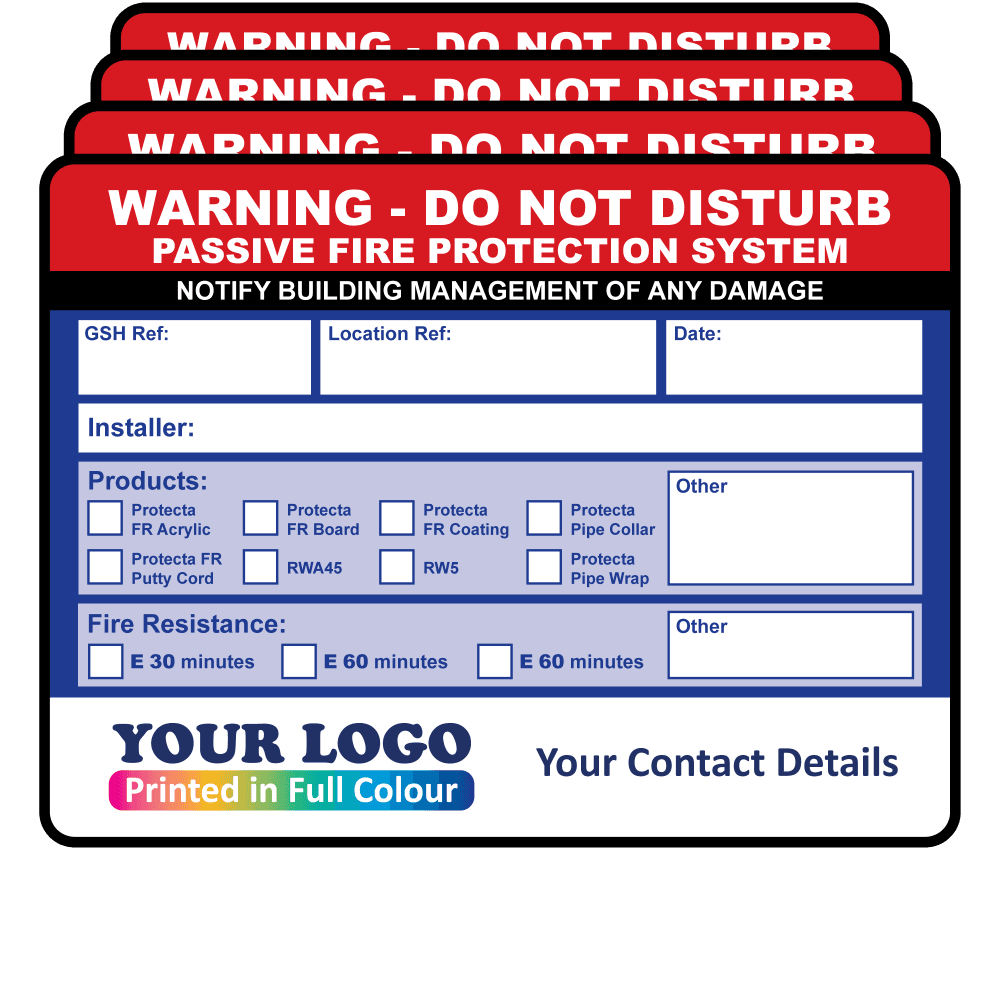 Fire Resitance Labels Personalised Passive Fire Protection System Labels | Label Bar