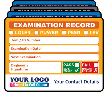 Extra Large Personalised Periodic Examination Record Labels – LOLER/PUWER/PSSR Compliant