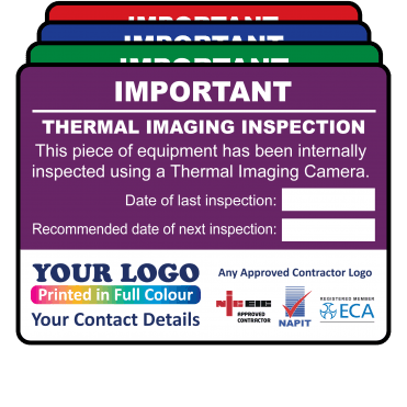 Extra Large Personalised Thermal Image Inspection Labels in Full Colour - Design 1. 100mm x 75mm