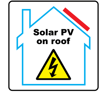 Extra Large Solar PV on Roof Labels for Photovoltaic Installations