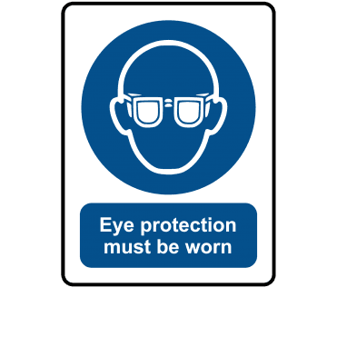 Eye Protection Must Be Worn in this Area - Mandatory Labels