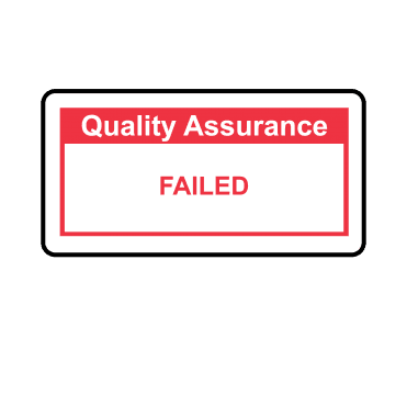 Failed - Quality Assurance Single Colour Labels in Red