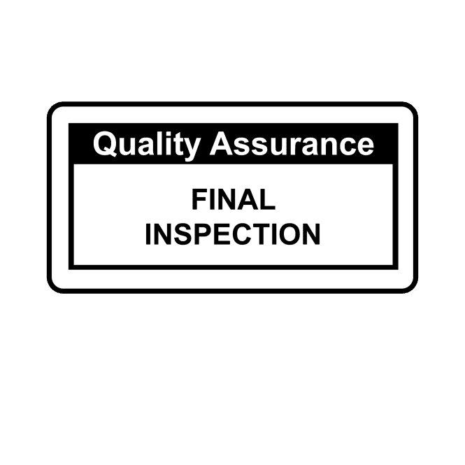 Final Inspection - Quality Assurance Single Colour Labels in Black