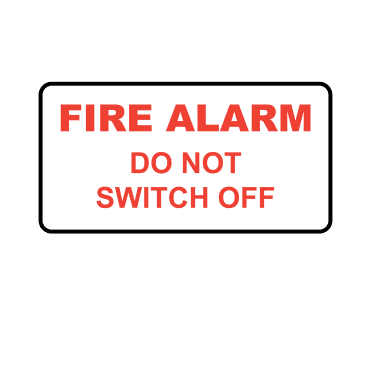 Fire Alarm Do Not Switch Off - Connection Labels