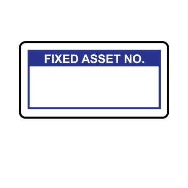 Fixed Asset No. Labels in Blue