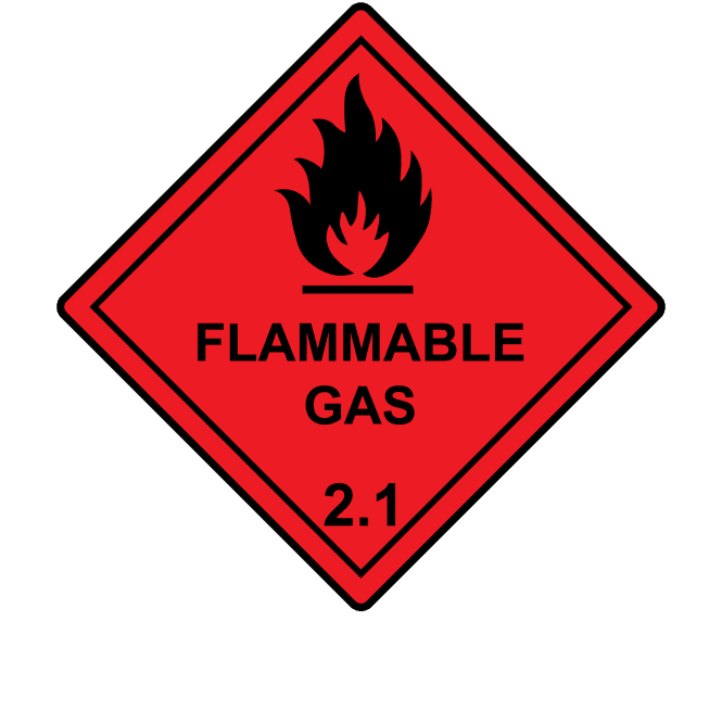 Flammable Gas 2.1 Labels - Hazard Warning Diamonds