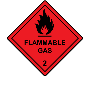Flammable Gas 2 Labels - Hazard Warning Diamonds