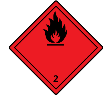 Flammable Gas 2 Labels, No Text - Hazard Warning Diamonds