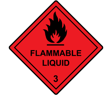 Flammable Liquid 3 Labels - Hazard Warning Diamonds