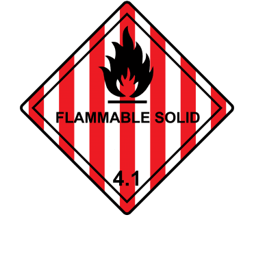Flammable Solid 4.1 Labels - Hazard Warning Diamonds