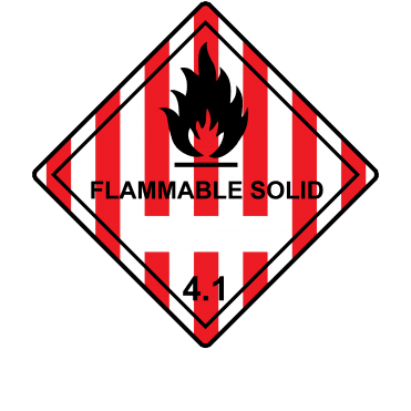 Flammable Solid 4.1 Labels, with White Box - Hazard Warning Diamonds