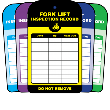 Fork Lift Inspection Record Tag - Tear Resistant & Waterproof