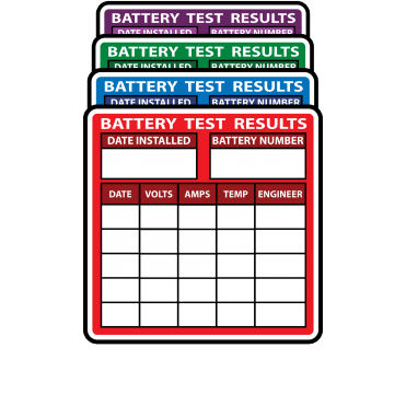 Full Colour Battery Test Labels