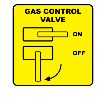 Gas Control Valve Labels for Horizontal Isolation