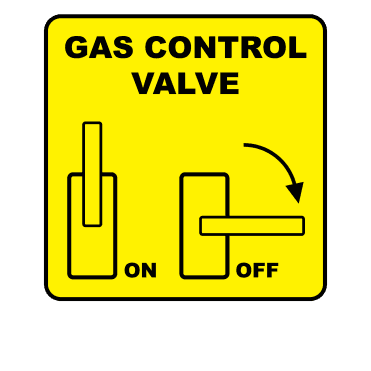 Gas Control Valve Labels for Vertical Isolation