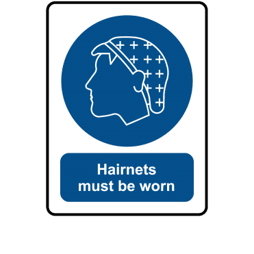 Hairnets Must Be Worn in this Area - Mandatory Labels