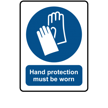 Hand Protection Must Be Worn in this Area - Mandatory Labels