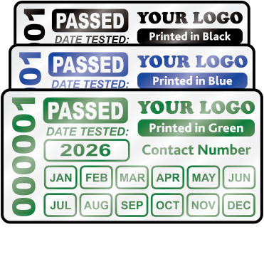 Heavy Duty Custom Passed Labels - Design 3. Choice of colours