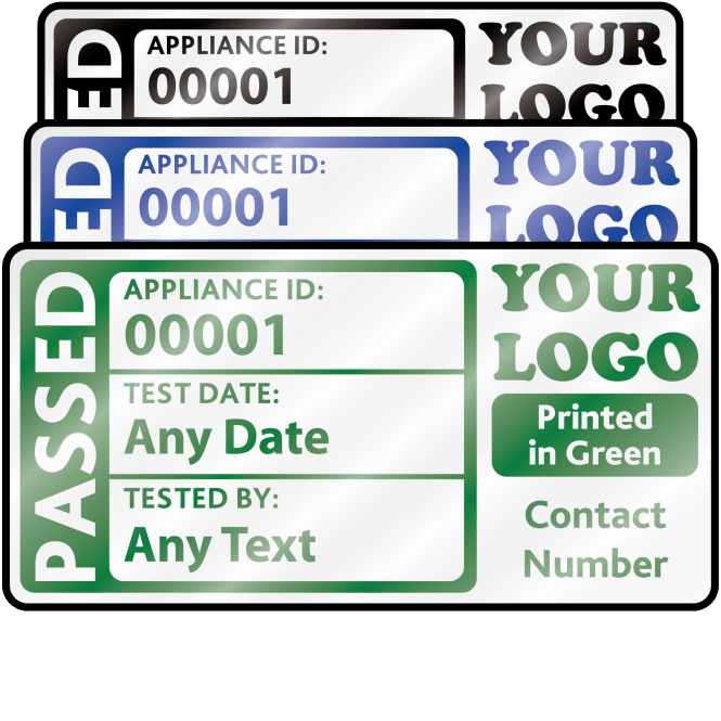 Heavy Duty Custom Passed Labels - Design 4. Choice of colours