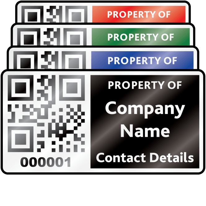 Heavy Duty Personalised QR Code Labels - Choice of colours