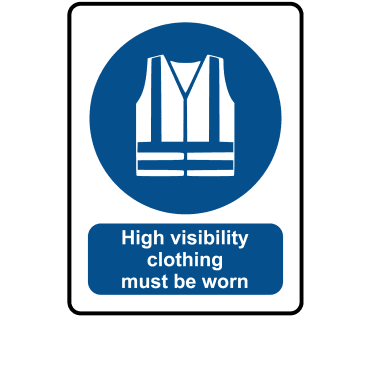 High Visibility Clothing Must Be Worn in this Area - Mandatory Labels