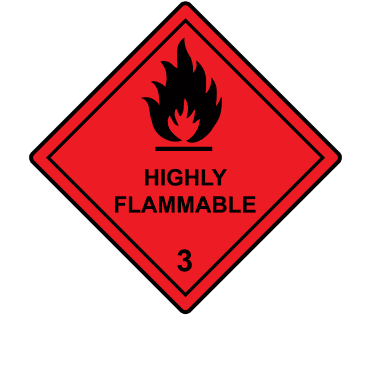 Highly Flammable 3 Labels - Hazard Warning Diamonds
