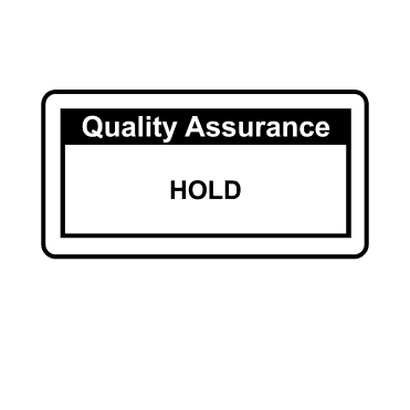 Hold - Quality Assurance Single Colour Labels in Black