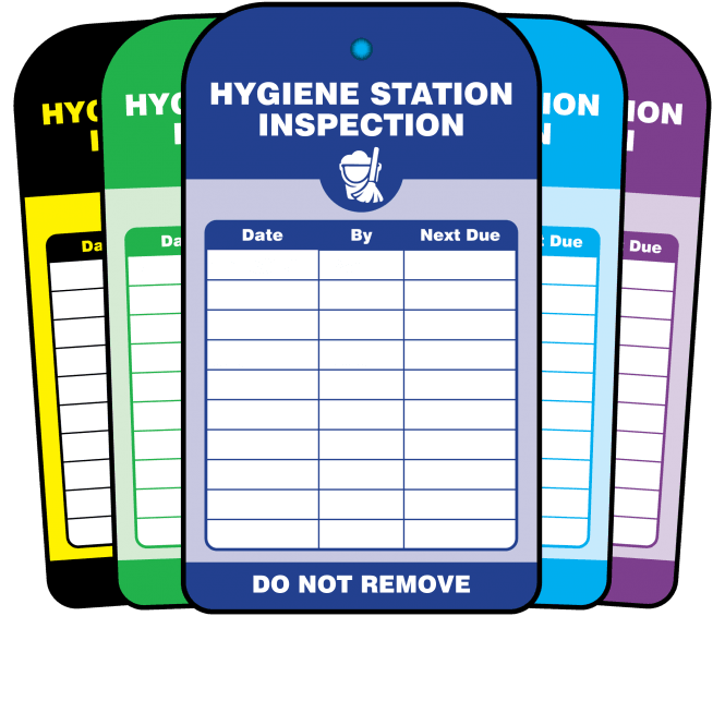 Hygiene Station Inspection Tag - Choice of Colours