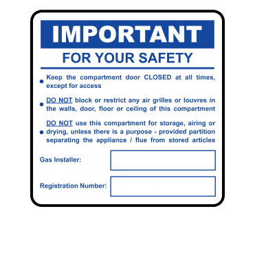 Important Gas Safety Labels