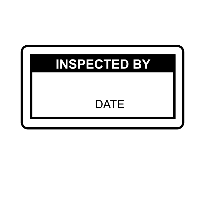 Inspected By Labels in Black