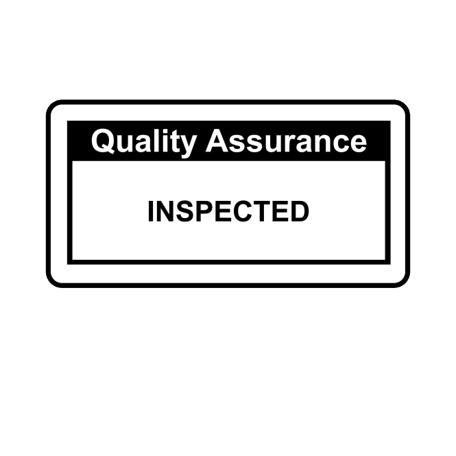 Inspected - Quality Assurance Single Colour Labels in Black