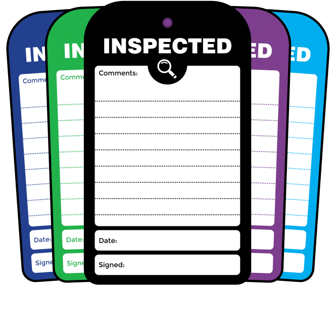 Inspected Tag - Tear Resistant & Waterproof