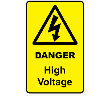 Large Danger High Voltage - Voltage Labels