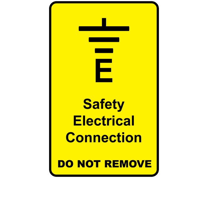 Large Safety Electrical Connection Do Not Remove - Connection Labels