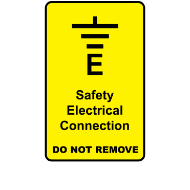 Large Safety Electrical Connection Do Not Remove - Connection Labels