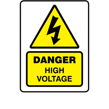 Large Super Stick Danger High Voltage - Electrical Warning Labels