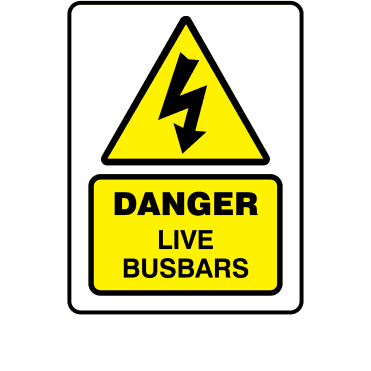 Large Super Stick Danger Live Busbars - Electrical Warning Labels