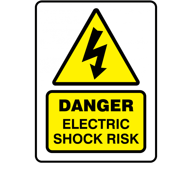 Large Super Stick Electric Shock Risk - Electrical Warning Labels