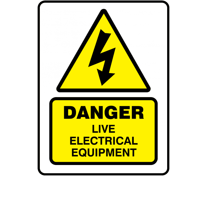 Large Super Stick Live Electrical Equipment - Electrical Warning Labels