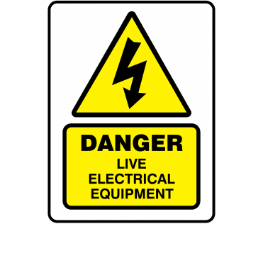 Large Super Stick Live Electrical Equipment - Electrical Warning Labels
