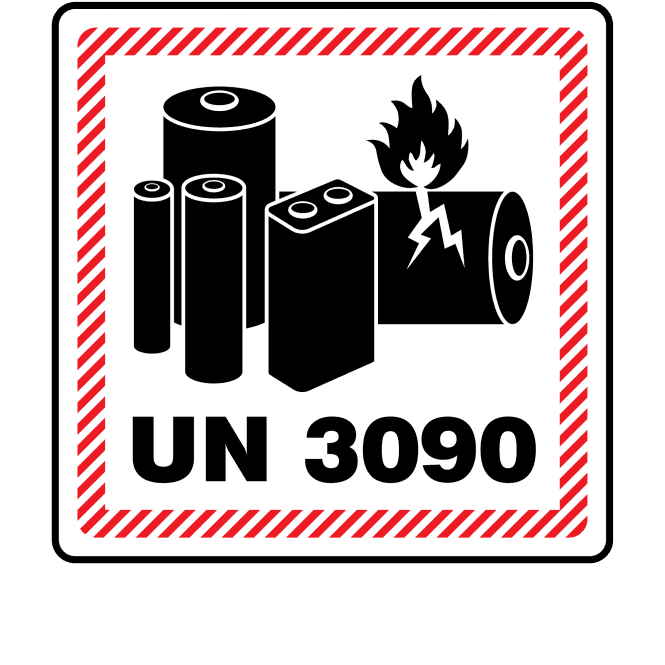 Large UN 3090 Lithium Metal Battery Labels